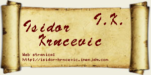 Isidor Krnčević vizit kartica